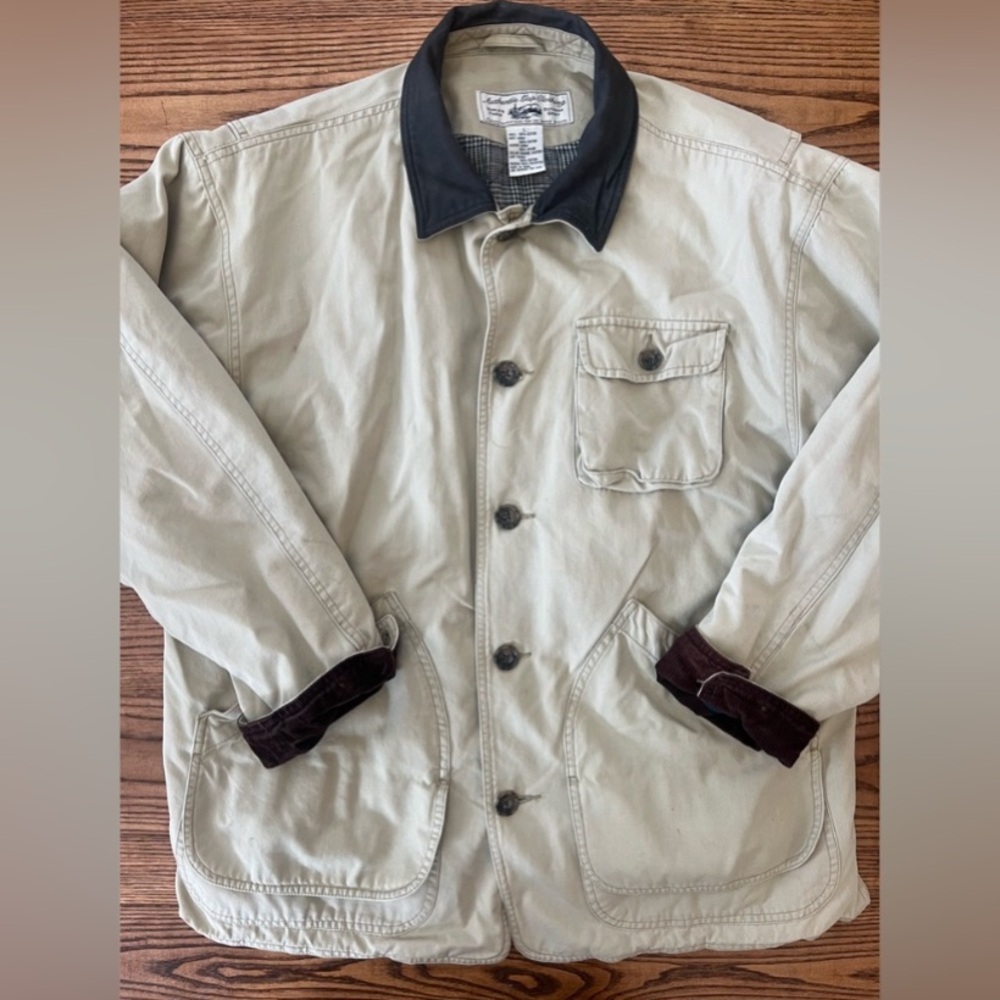 Vintage Gap Men’s Canvas Barn Jacket w/ Suede Collar and Corduroy Cuffs